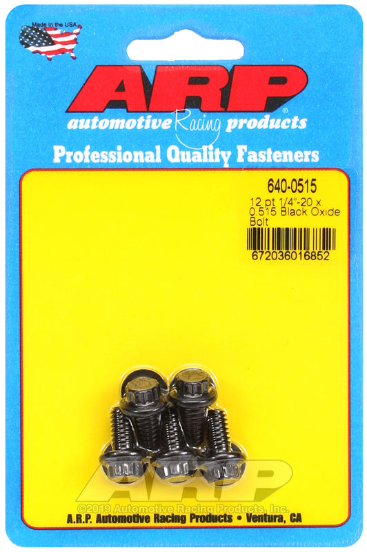 ARP 1/4-20 x 0.515 12pt black oxide bolts