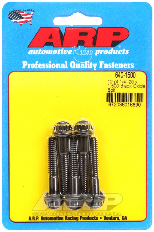 ARP 1/4-20 x 1.500 12pt black oxide bolts