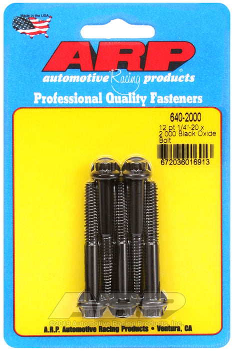 ARP 1/4-20 x 2.000 12pt black oxide bolts