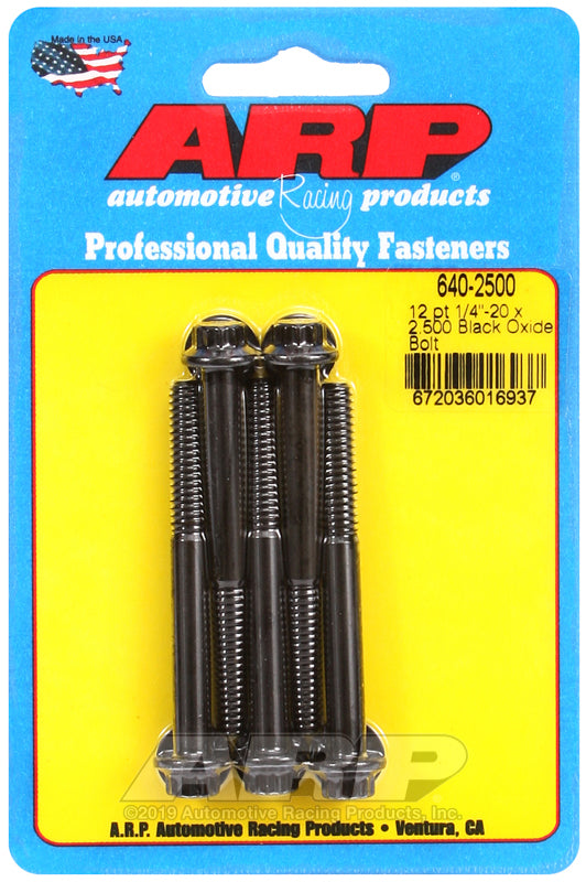 ARP 1/4-20 x 2.500 12pt black oxide bolts