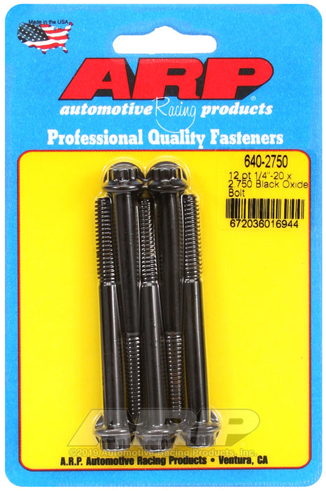 ARP 1/4-20 x 2.750 12pt black oxide bolts
