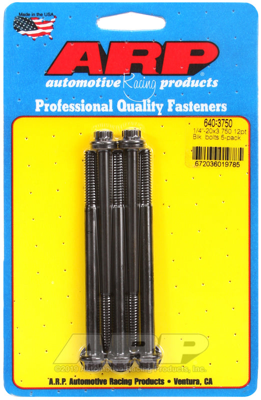 ARP 1/4-20 x 3.750 12pt black oxide bolts