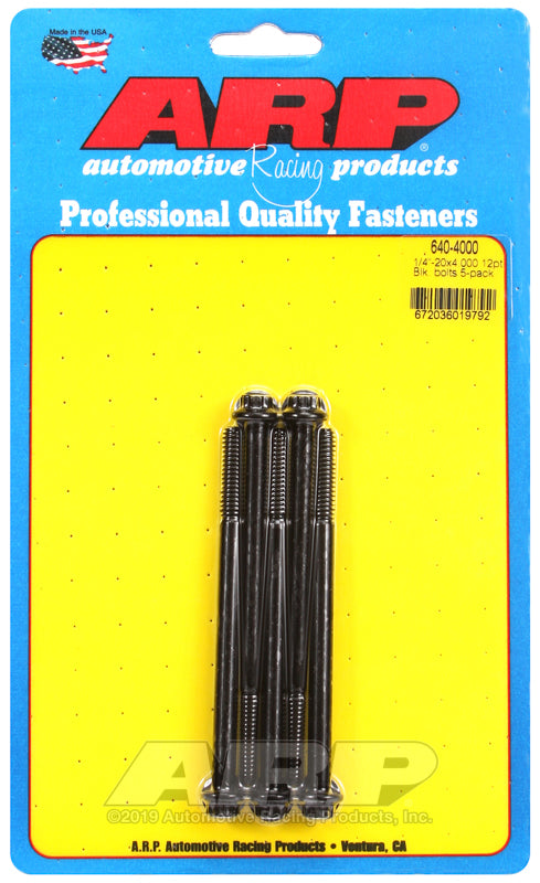 ARP 1/4-20 x 4.000 12pt black oxide bolts