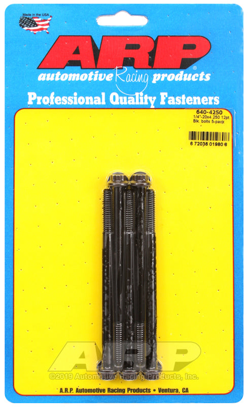 ARP 1/4-20 x 4.250 12pt black oxide bolts
