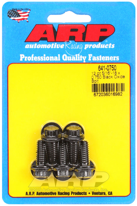 ARP 5/16-18 x 0.750 12pt black oxide bolts