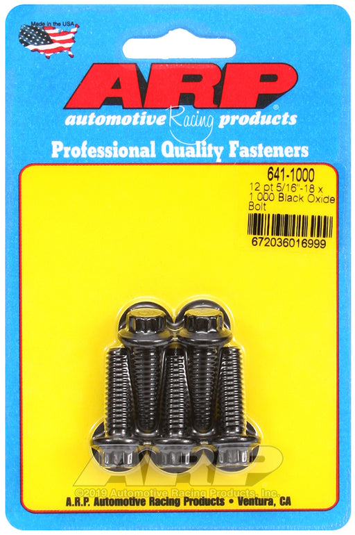 ARP 5/16-18 x 1.000 12pt black oxide bolts