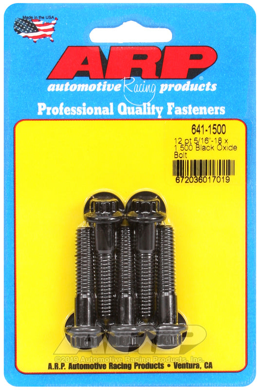 ARP 5/16-18 x 1.500 12pt black oxide bolts