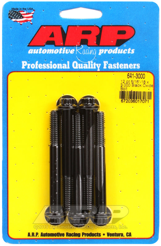 ARP 5/16-18 x 3.000 12pt black oxide bolts