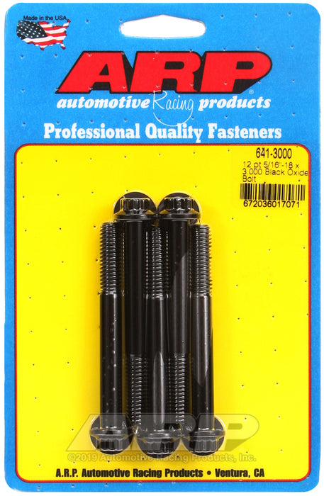 ARP 5/16-18 x 3.000 12pt black oxide bolts