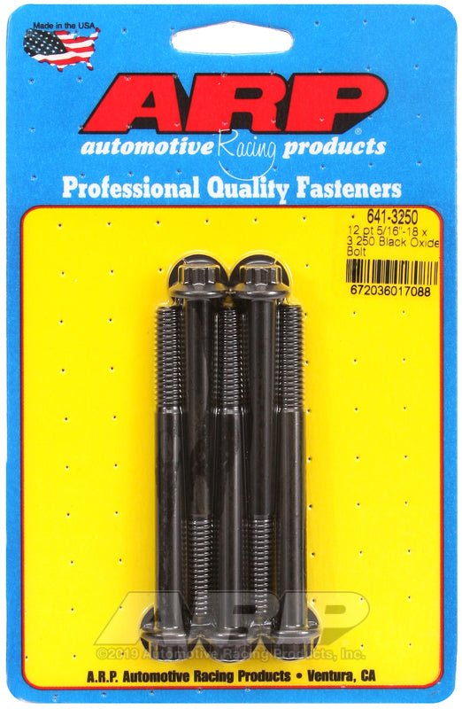 ARP 5/16-18 x 3.250 12pt black oxide bolts