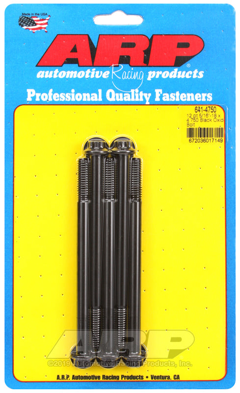 ARP 5/16-18 x 4.750 12pt black oxide bolts