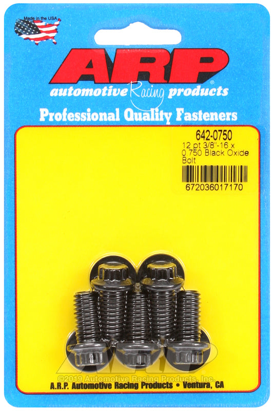 ARP 3/8-16 x 0.750 12pt black oxide bolts