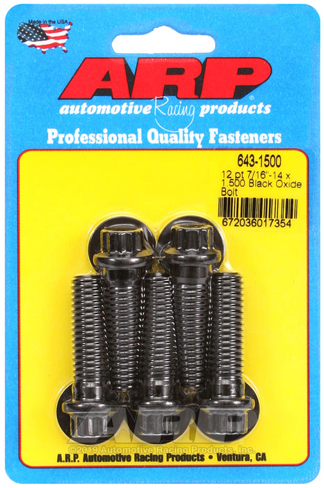 ARP 7/16-14 x 1.500 12pt black oxide bolts