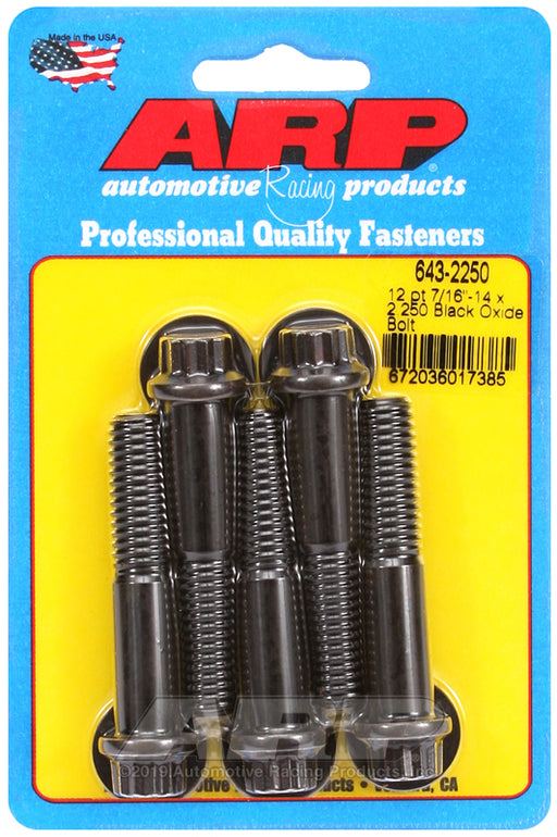 ARP 7/16-14 x 2.250 12pt black oxide bolts