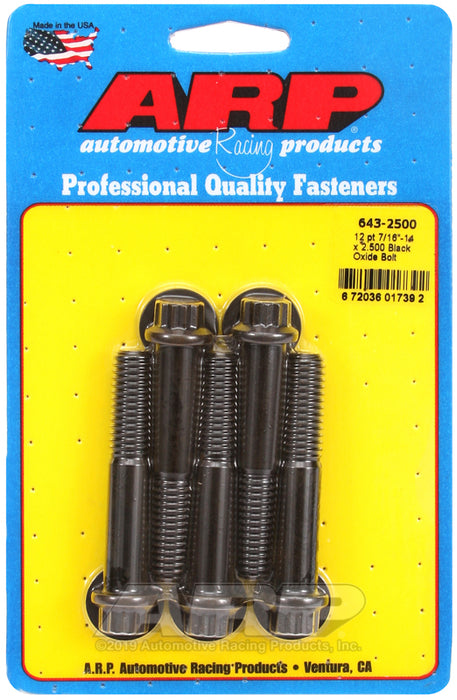 ARP 7/16-14 x 2.500 12pt black oxide bolts