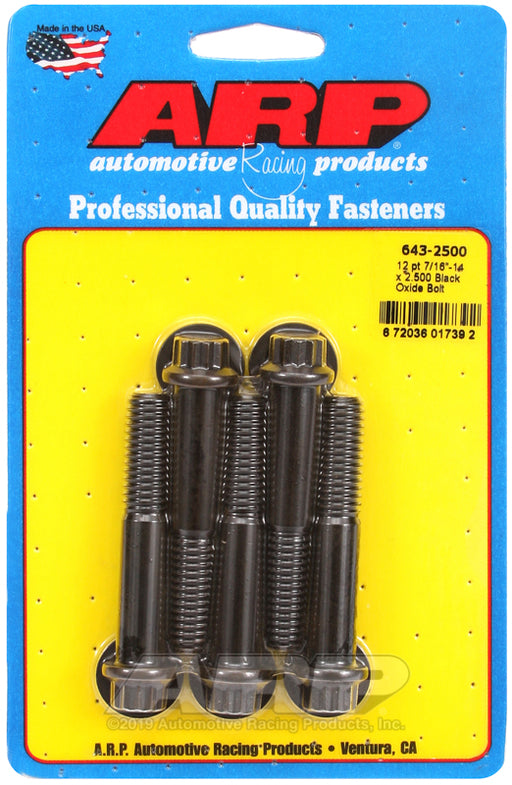 ARP 7/16-14 x 2.500 12pt black oxide bolts