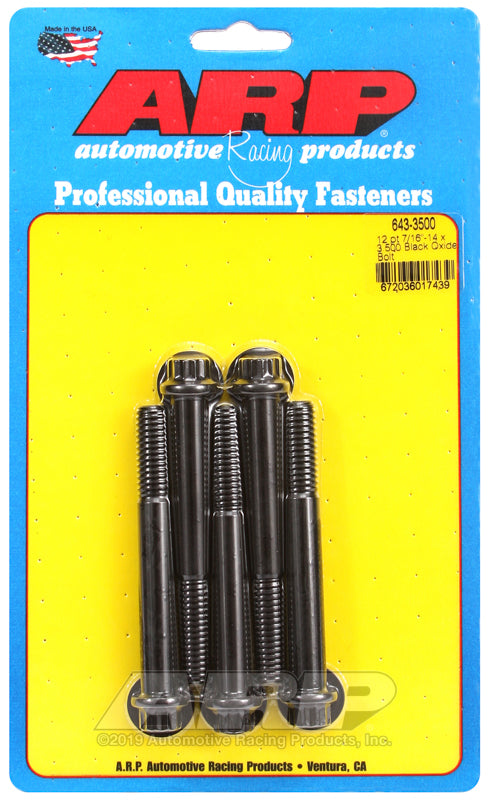 ARP 7/16-14 x 3.500 12pt black oxide bolts