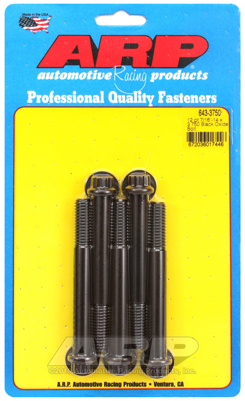 ARP 7/16-14 x 3.750 12pt black oxide bolts