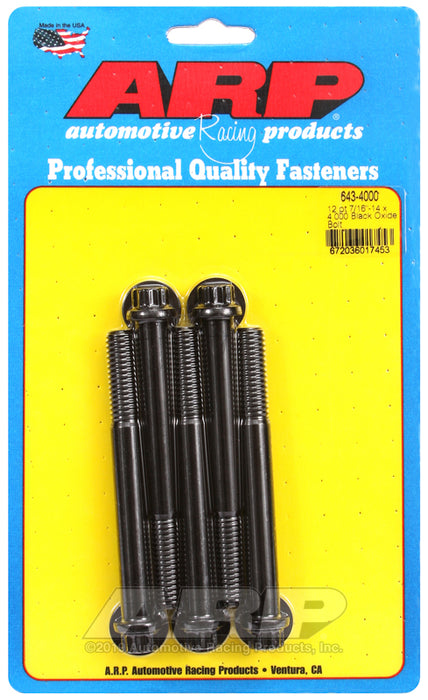 ARP 7/16-14 x 4.000 12pt black oxide bolts