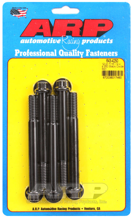 ARP 7/16-14 x 4.250 12pt black oxide bolts