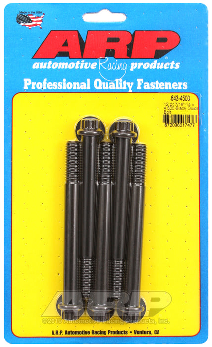 ARP 7/16-14 x 4.500 12pt black oxide bolts