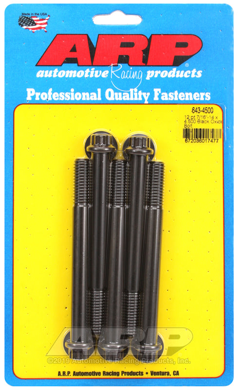 ARP 7/16-14 x 4.500 12pt black oxide bolts