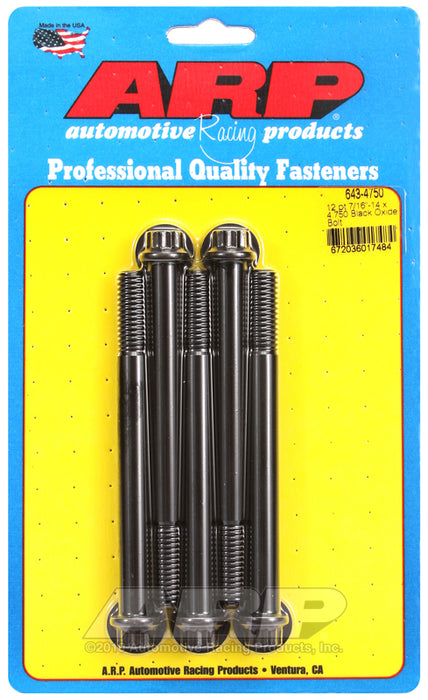 ARP 7/16-14 x 4.750 12pt black oxide bolts