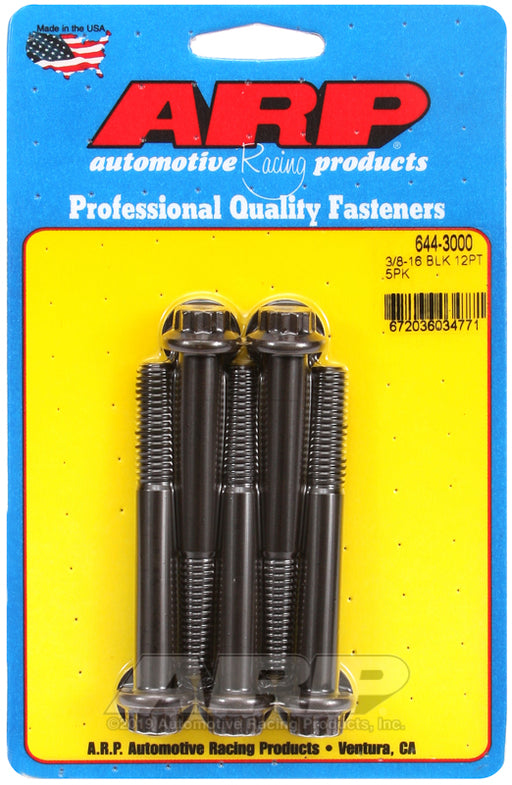 ARP 3/8-16 x 3.000 12pt 7/16 wrenching black oxide bolts