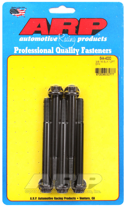 ARP 3/8-16 x 4.000 12pt 7/16 wrenching black oxide bolts