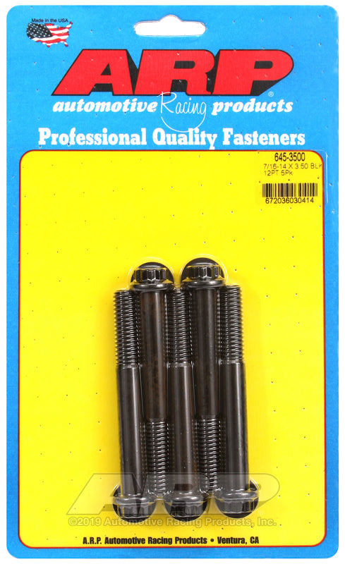 ARP 7/16-14 X 3.500 12pt 1/2 wrenching black oxide bolts