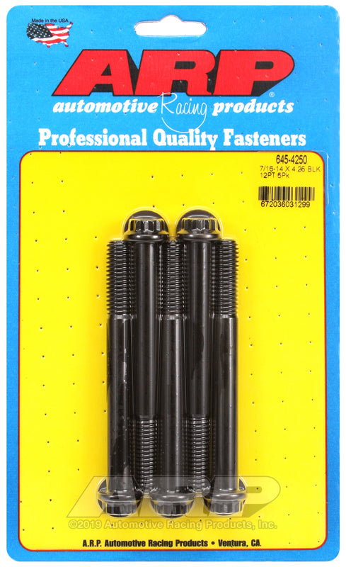 ARP 7/16-14 X 4.250 12pt 1/2 wrenching black oxide bolts