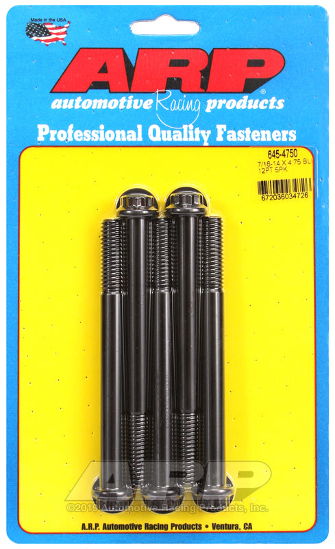 ARP 7/16-14 X 4.750 12pt 1/2 wrenching black oxide bolts