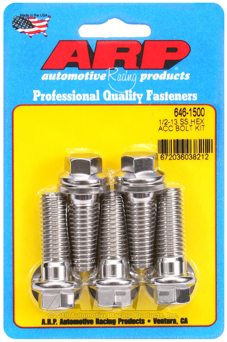 ARP 1/2-13 X 1.500 hex SS bolts