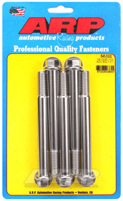 ARP 1/2-13 x 5.000 hex SS bolts
