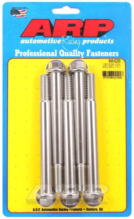 ARP 1/2-13 x 5.250 hex SS bolts