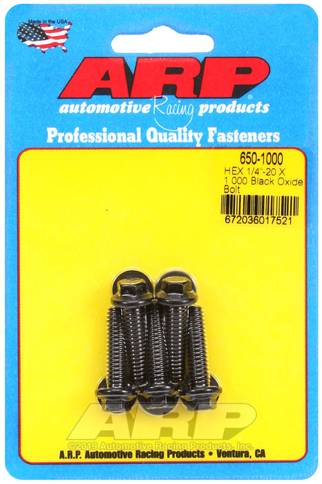 ARP 1/4-20 X 1.000 hex black oxide bolts