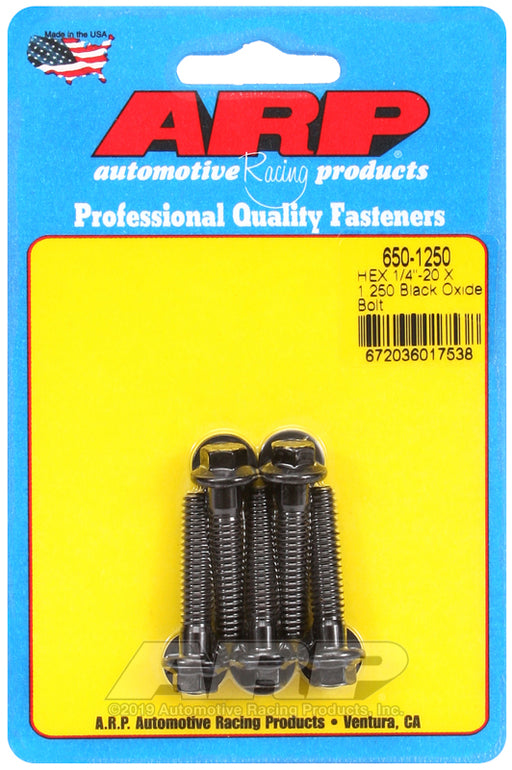 ARP 1/4-20 X 1.250 hex black oxide bolts