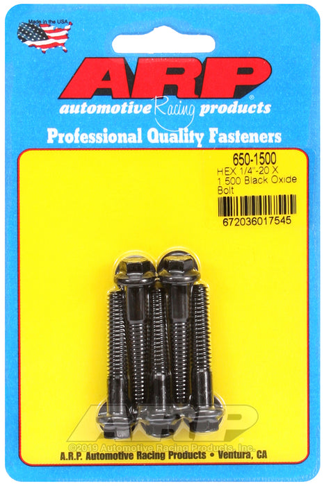 ARP 1/4-20 X 1.500 hex black oxide bolts
