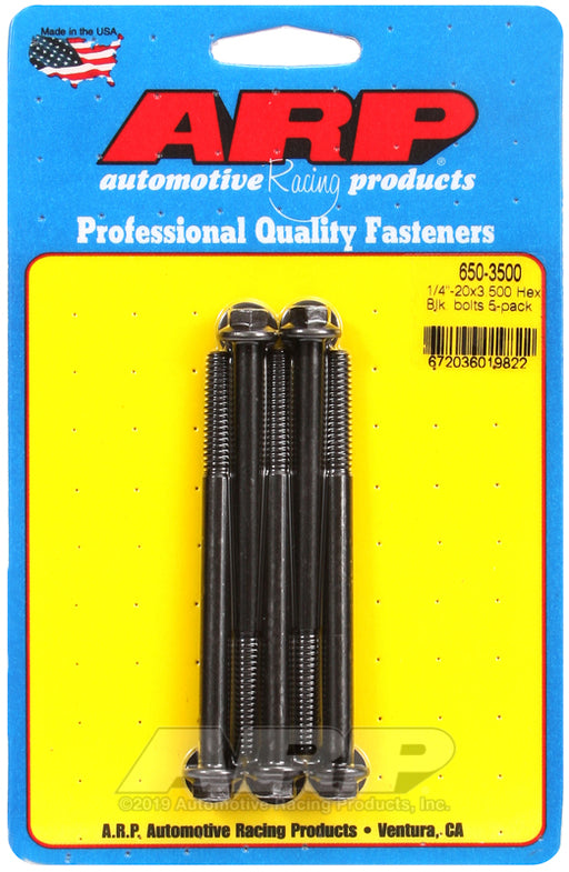 ARP 1/4-20 X 3.500 hex black oxide bolts