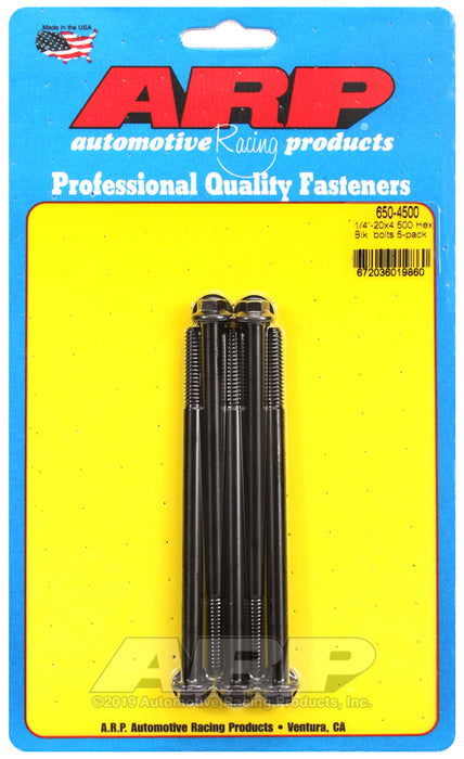 ARP 1/4-20 X 4.500 hex black oxide bolts