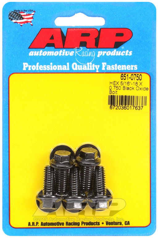 ARP 5/16-18 X 0.750 hex black oxide bolts