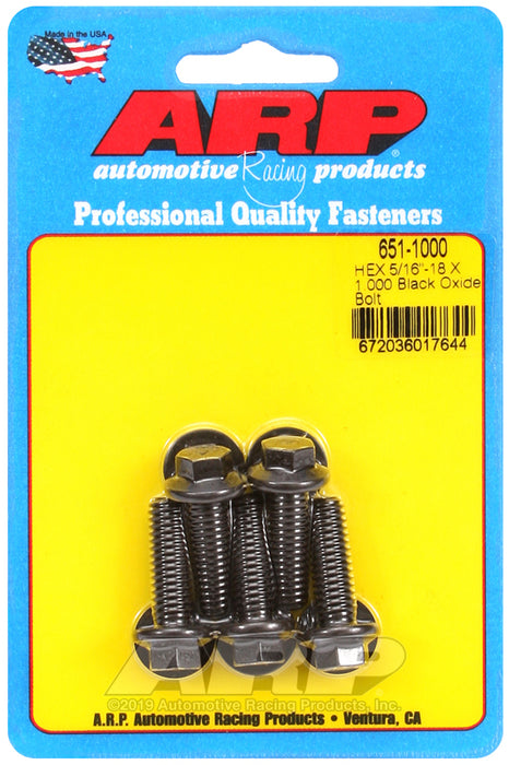 ARP 5/16-18 X 1.000 hex black oxide bolts