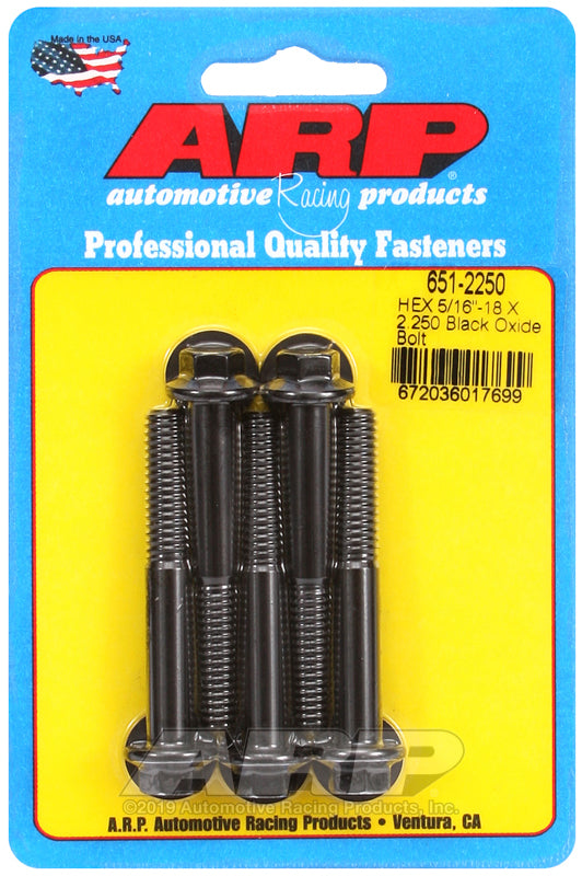 ARP 5/16-18 X 2.250 hex black oxide bolts