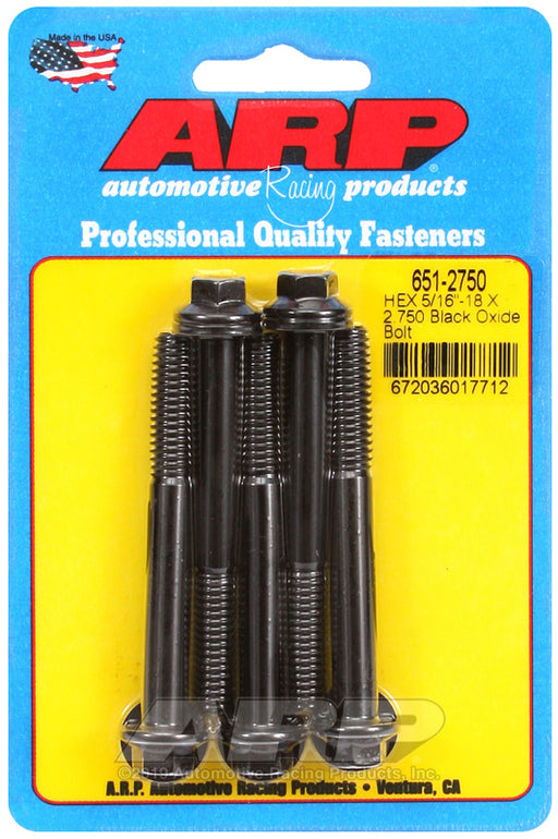 ARP 5/16-18 X 2.750 hex black oxide bolts