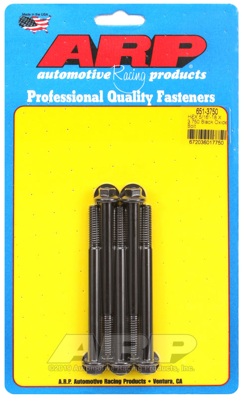 ARP 5/16-18 X 3.750 hex black oxide bolts