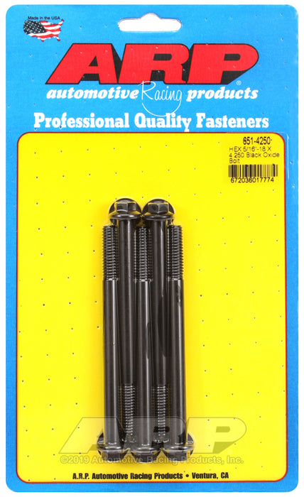 ARP 5/16-18 X 4.250 hex black oxide bolts