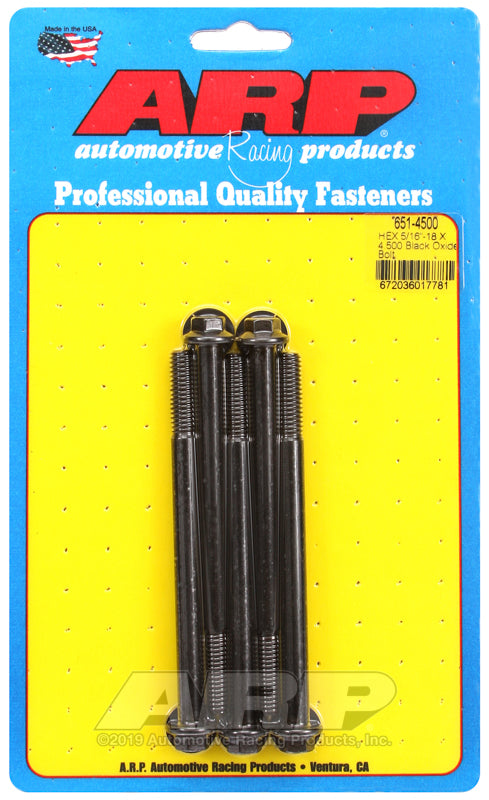 ARP 5/16-18 X 4.500 hex black oxide bolts