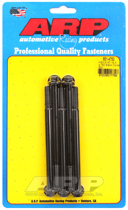 ARP 5/16-18 X 4.750 hex black oxide bolts