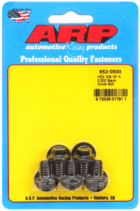 ARP 3/8-16 X 0.500 hex black oxide bolts
