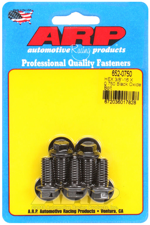 ARP 3/8-16 X 0.750 hex black oxide bolts